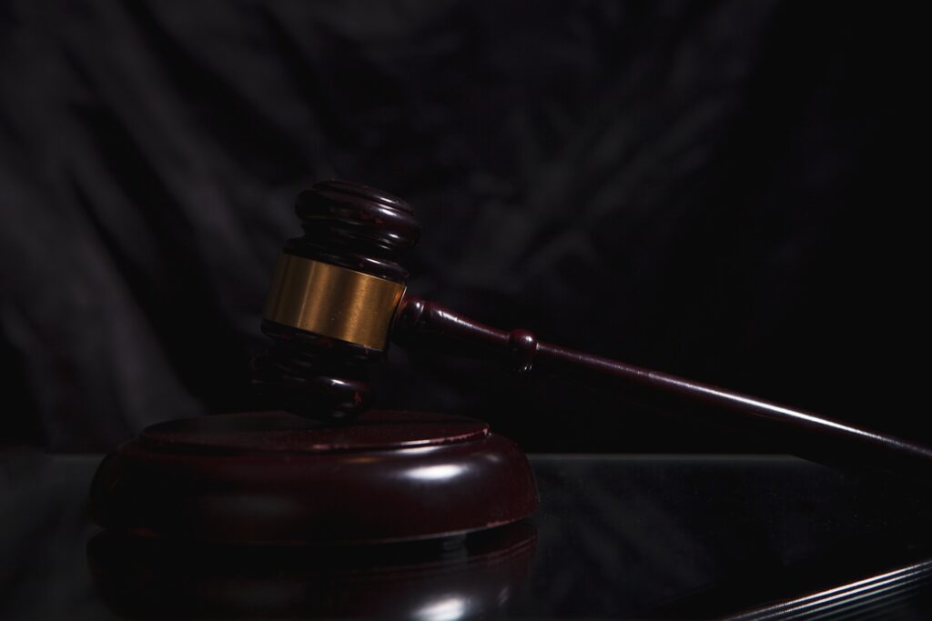 gavel in the dark background. law concept